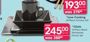 Clicks 16-Piece Black Stoneware Dinner Set-Per Set