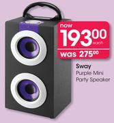 Sway Purple Mini Party Speaker Each