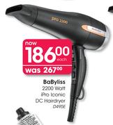 BaByliss 2200 Watt iPro Iconic DC Hairdryer-D495E Each