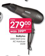 BaByliss 2200 Watt Ionic AC Hairdryer-D420E Each