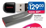 SanDisk 8GB Cruzer Fit Or Force - Each