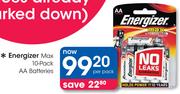 Energizer Max 10 Pack AA Batteries-Per Pack
