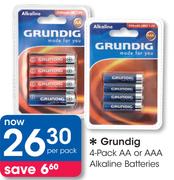 Grundig 4 Pack AA Or AAA Alkaline Batteries-Per Pack