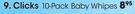 Clicks 10 Pack Baby Wipes