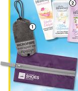 On The Go Shoe Pouch In Purple, Pink, Blue Or Black Travel Towel-Each