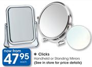 Clicks Handheld Or Standing Mirrors-Each