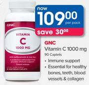 GNC Vitamin C 1000mg 90 Caplets-Per Pack