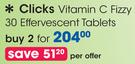 Clicks Vitamin C Fizzy 30 Effervescent Tablets-For 2