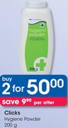 Clicks Hygiene Powder-2x200g