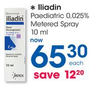 Iliadin Paediatric 0.025% Metered Spray-10ml