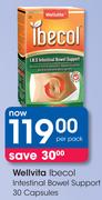 Wellvita Ibecol Intestinal Bowel Support 30 Capsules-Per Pack