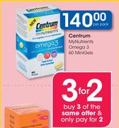 Centrum My Nutrients Omega 3 60 Mini Gels-Per Pack
