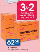 Turbovite 30 Capsules Or 200ml Syrup-Each
