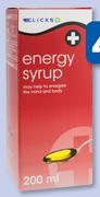 Clicks Energy Syrup-200ml