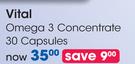 Vital Omega 3 Concentrate 30 Capsules-Per Pack