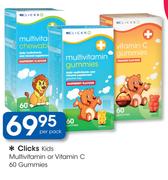 Clicks Kids Multivitamin Or Vitamin C 60 Gummies-Per Pack