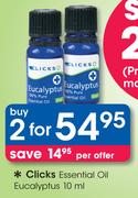 Clicks Essential Oil Eucalyptus-2x10ml