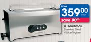 Kambrook Stainless Steel 4 Slice Toaster