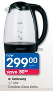 Safeway 1.7Ltr Cordless Glass Kettle