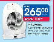 Safeway Oscillating Fan Heater Or 2200 Watt Fan Heater-Each