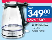 Kambrook 1.7Ltr Glass Kettle-Each