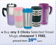 Clicks Selected Travel Mugs-Each