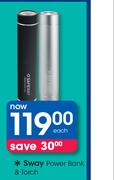 Sway Power Bank & Torch-Each