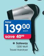 Safeway 1200 Watt Travel Hairdryer
