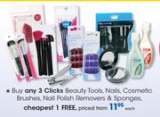 Clicks Beauty Tools, Nails, Cosmetic Brushes, Nail Polish Removers & Sponges-Each