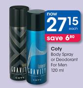 Coty Body Spray Or Deodorant For Men-120ml Each