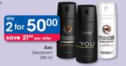 Axe Deodorant-2 x 200ml