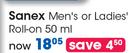 Sanex Men's Or Ladies Roll On-50ml Each