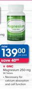 GNC Magnesium 250mg 90 Tablets-Per Pack
