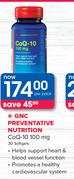 GNC Preventative Nutrition CoQ-10 100 mg 30 Softgels-Per Pack