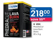 USN Phedra Cut Lava Burn Sticks-20 x 5g Per Pack
