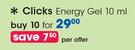 Clicks Energy Gel -10 x 10ml