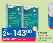 Clicks Multivit Men Mature Or Adult 60 Tablets-For 2