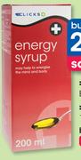 Clicks Energy Syrup-2 x 200ml