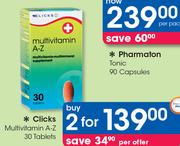 Clicks Multivitamin A-Z 30 Tablets-For 2
