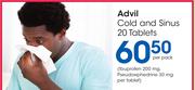 Advil Cold & Sinus 20 Tablets-Per Pack