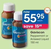 Gaviscon Peppermint Or Aniseed Liquid-150ml Each