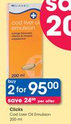 Clicks Cod Liver Oil Emulsion-2 x 200ml