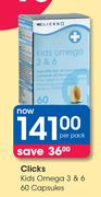 Clicks Kids Omega 3 & 6 60 Capsules-Per Pack