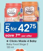 Clicks Made 4 Baby Food Stage 2-5 x 120ml
