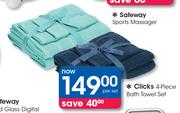 Clicks 4 Piece Bath Towel Set-Each