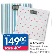 Safeway Electronic Scale Blue Stripes Or Cerise & Pink Dots-Each