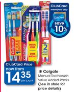Colgate Manual Toothbrush Value Added Packs-Per Pack