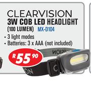Clearvision 3W COB LED Headlight 100 Lumen MX-D104