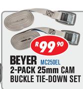  Beyer 2 Pack 25mm Cam Buckle Tie Down Set MC250EL