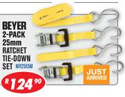 Beyer 2 Pack 25mm Ratchet Tie Down Set MR25X5M